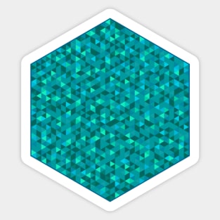 isometric teal triangles in hexagon Sticker